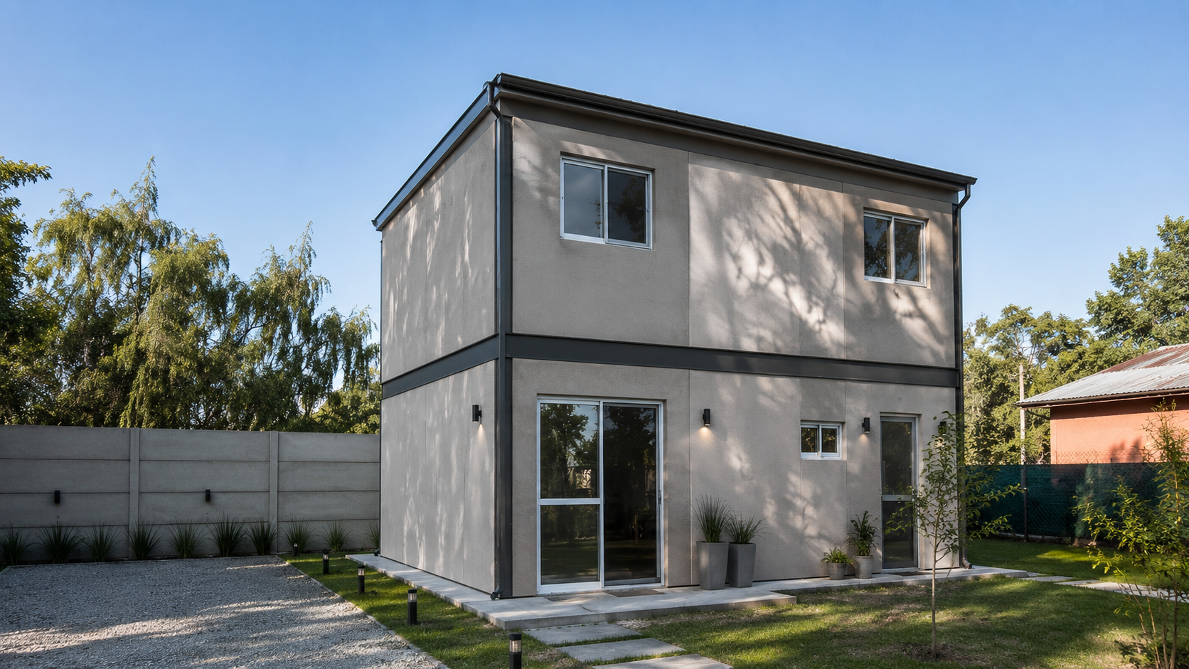Dúplex residencial en sistema Wood Frame construido por HDS